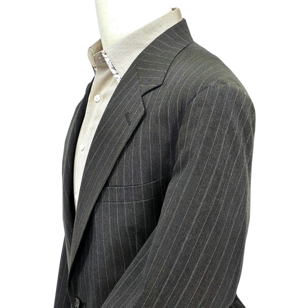 Mens Gray Pinstripe Suit 42R Nino Cerruti Rue Royale Vintage 2 Piece USA - Picture 4 of 16